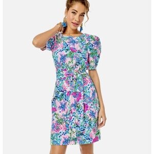 Lilly Pulitzer (Women's XL) Harriet Elbow Sleeve Dress, Mandevilla Baby/Paradise